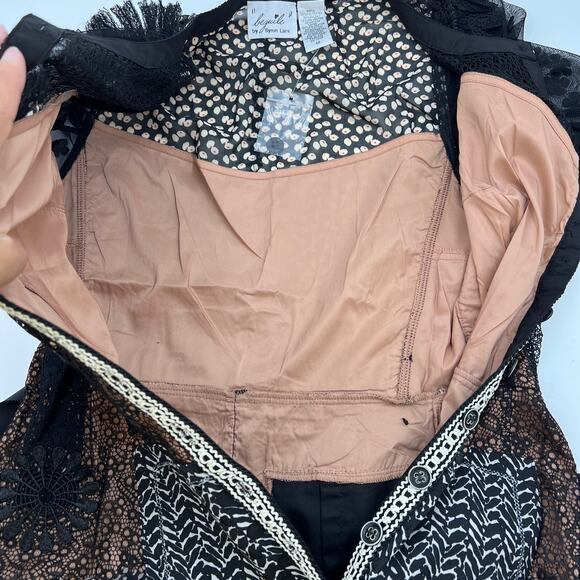 Anthropologie Beguile by Byron Lars Allusione Dress Black Lace Insert Sheath 6p - Picture 6 of 15